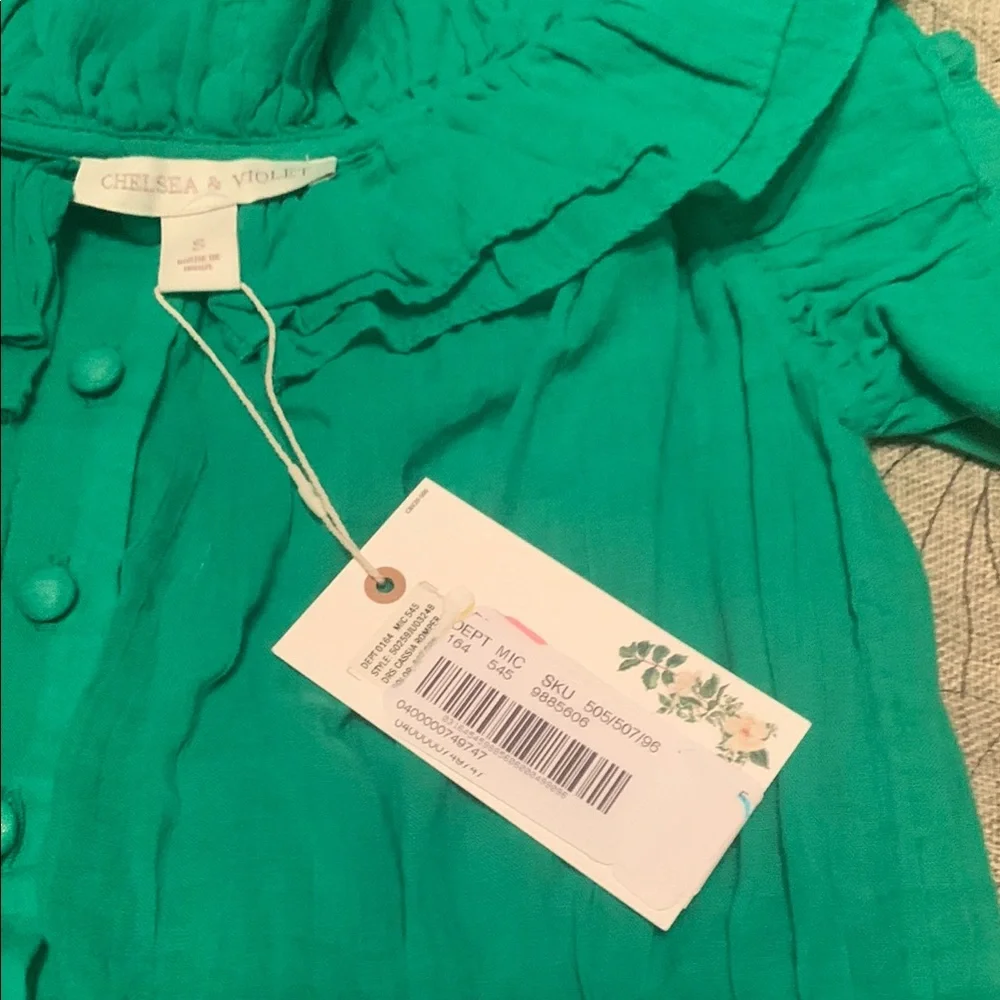 Chelsea & Violet Green Ruffled Sundress/Romper - Picture 3 of 12